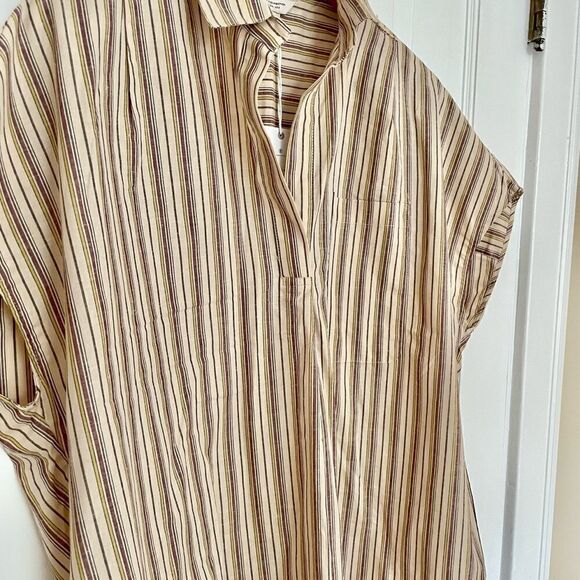 French Connection Oversized Stripe Popover Sleeveless Shirt, NWT - Picture 4 of 11